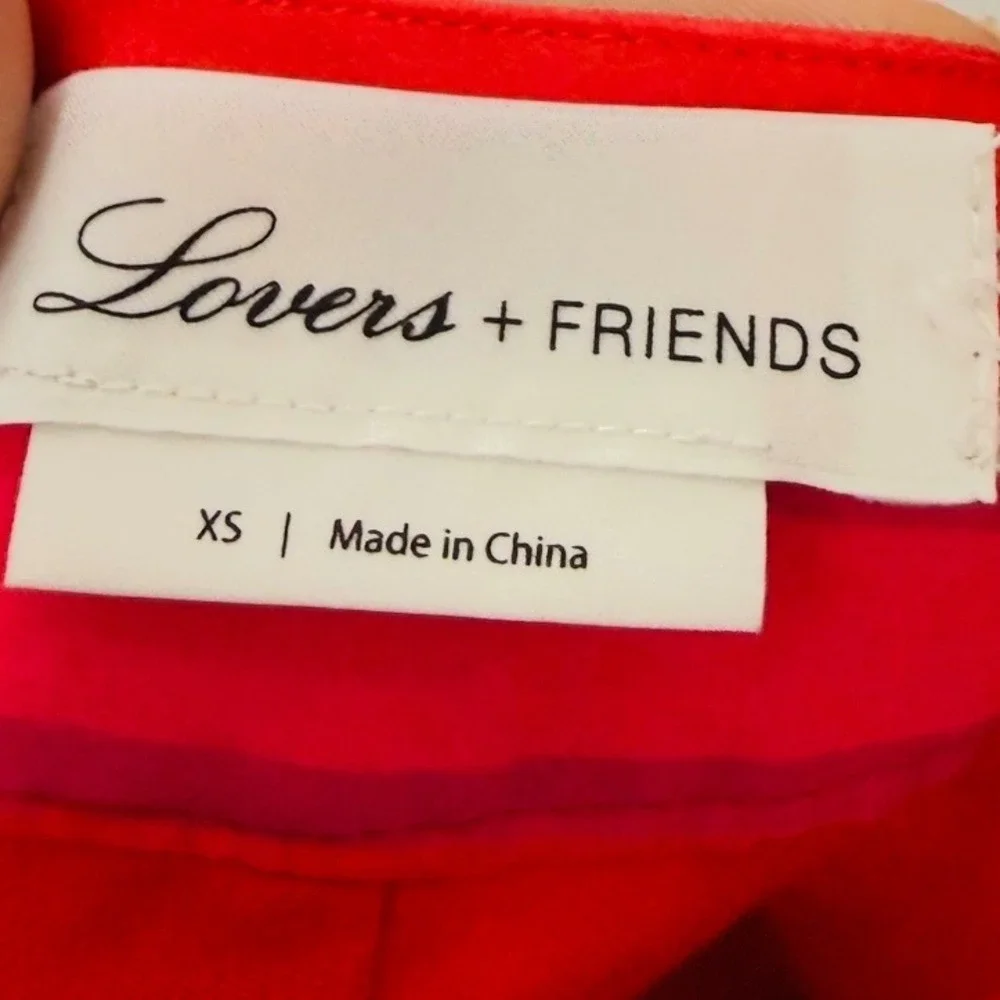 Lovers‎ + Friends Red Pink Striped Bodysuit and Wide Leg Pants Set XS XXS